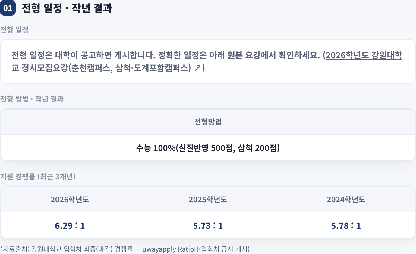 전형 일정 · 작년 결과