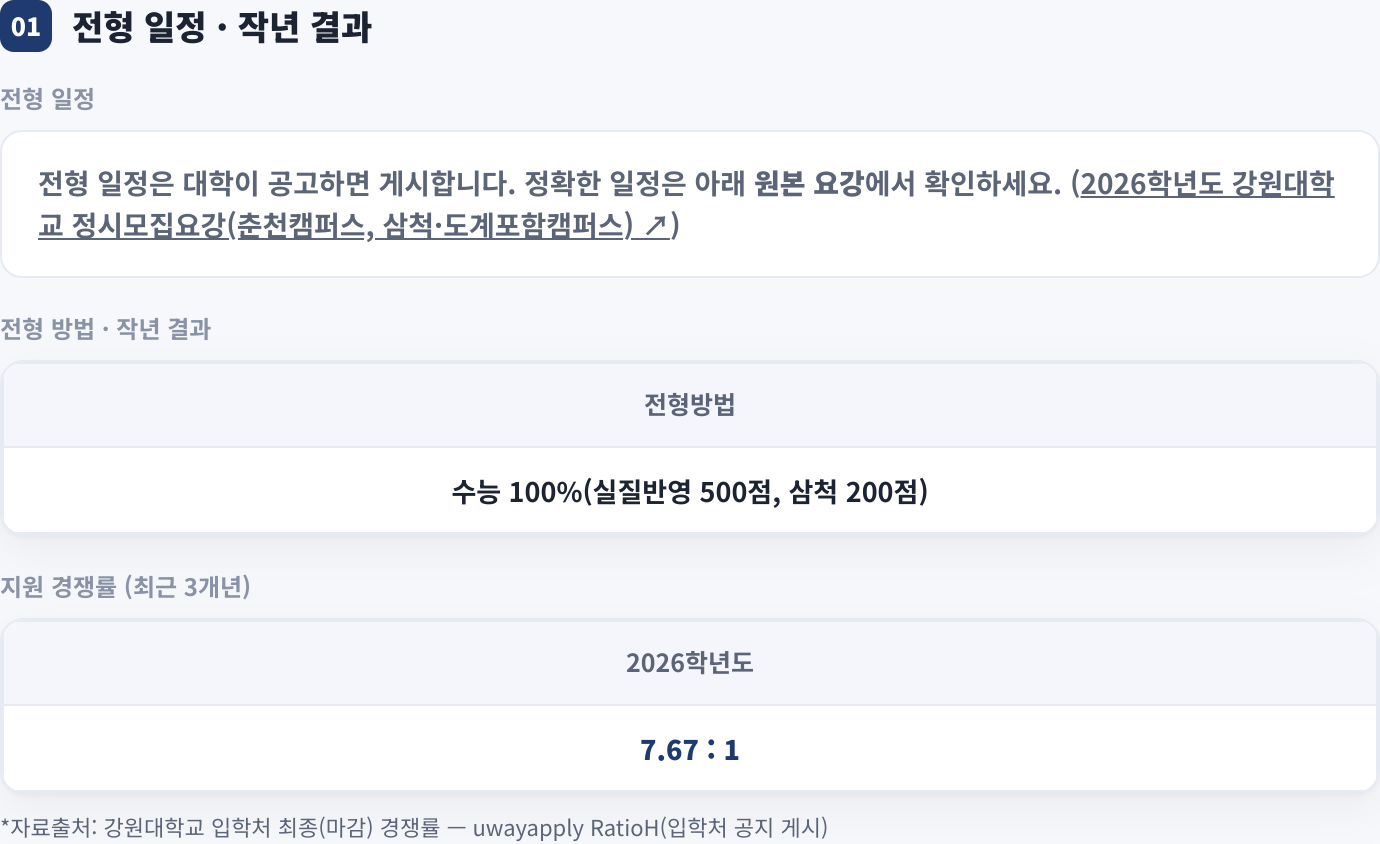 전형 일정 · 작년 결과