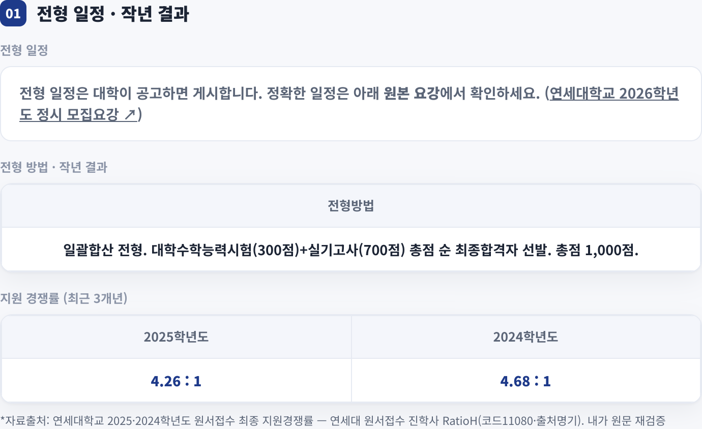 전형 일정 · 작년 결과